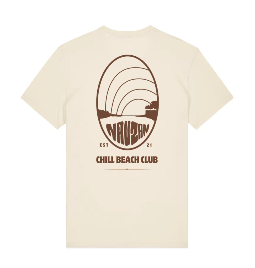 Chill Beach Club - Tee Blanc et Tabac