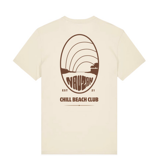 Chill Beach Club - Tee Blanc et Tabac